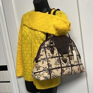 NWT! Vintage! Large Tapestry Half Moon Shoulder/Tote Bag Crescent Dead Stock